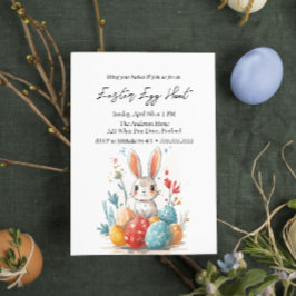 Convite Coelhinho Floral e Caça de Ovos de Páscoa