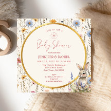 Coelhinho Floral Elegante Bege Baby Shower