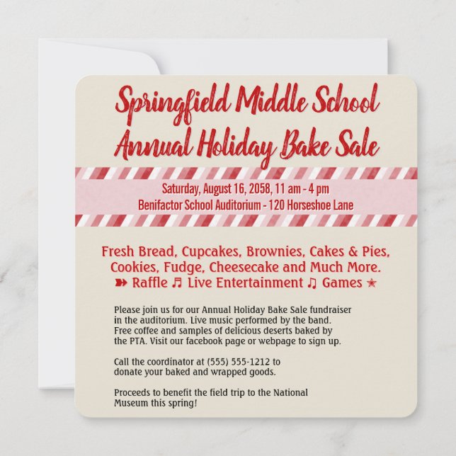 Convite Coelhinhos da Venda de Bolos de Feriado (Verso)