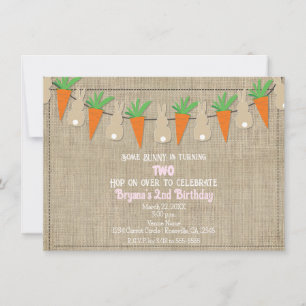 Convite Coelhinhos e Cenouras Grinalda de Páscoa Festa de 