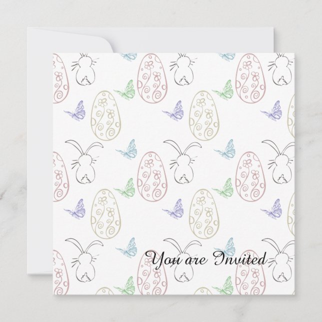 Convite Coelhinhos e Ovos (Frente)