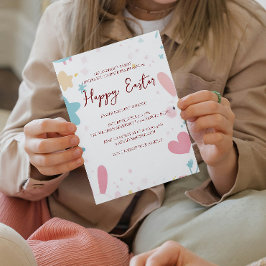 Convite Coelhinhos ouvem e felz pascoa floral