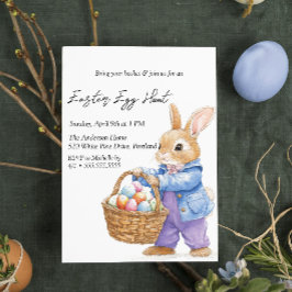 Convite Coelhinhos segurando ovos na cesta de ovos de Pásc