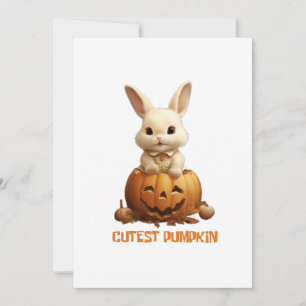 Convite Coelho Bonito da Abóbora - Coelho Adorável do outo