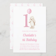 Coelho Bonito e primeiro aniversario Rosa Balão