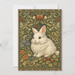 Convite Coelho branco art nouveau vintage 