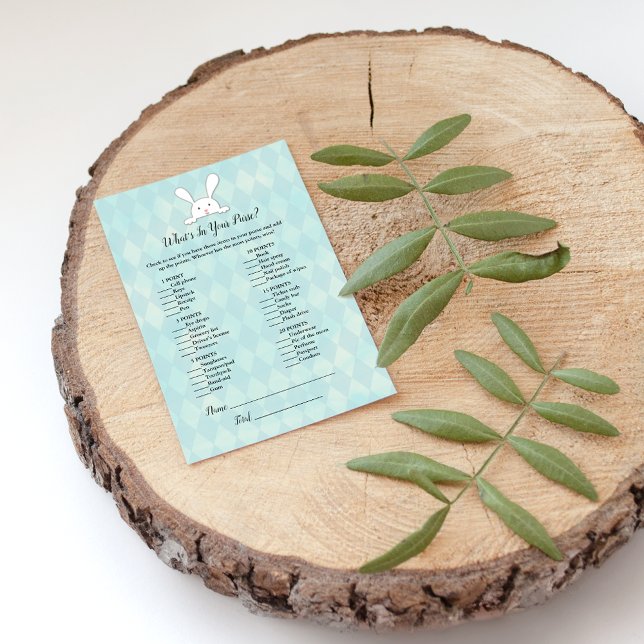 Convite Coelho Branco No Seu Jogo De Chá de fraldas Com Bo (Criador carregado)