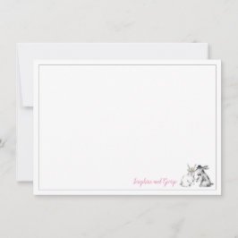 Convite Coelho Branco-Rosa-cinza