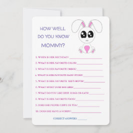 Convite Coelho chá de fraldas, Como Você Conhece A Mãe?