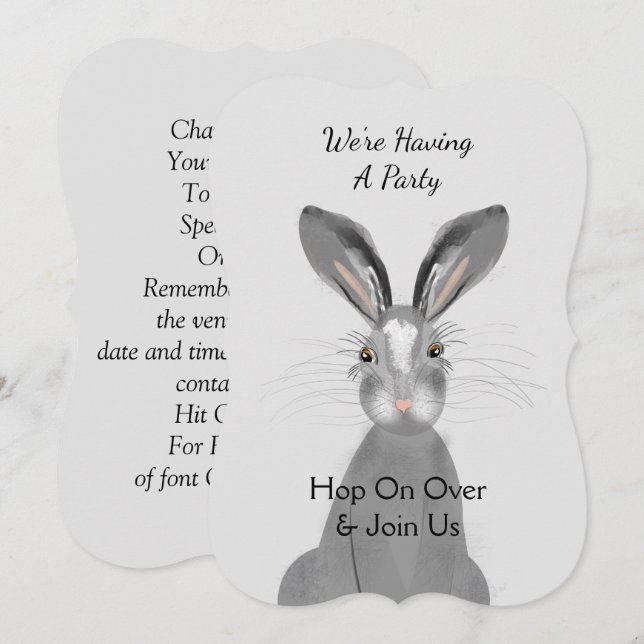 Convite Coelho Coelho Coelhinho De Madeira Cura Peronaliza (Frente/Verso)