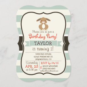 Convite Coelho Coelho da Floresta Bonito em Verde-claro