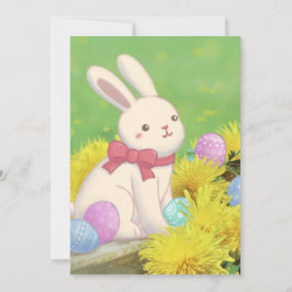 Convite Coelho da Páscoa, Ilustração de Ovos da Páscoa e F