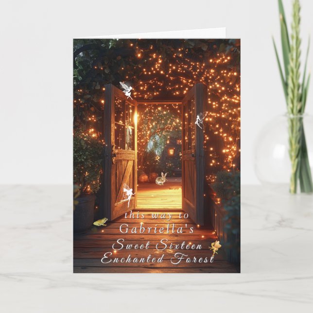 Convite Coelho da Porta das Fadas da Floresta Encantada (Frente)