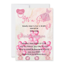 Coelho de Ballons Rosa É um Chá de fraldas de Garo