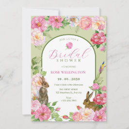 Convite coelho de flores em flor