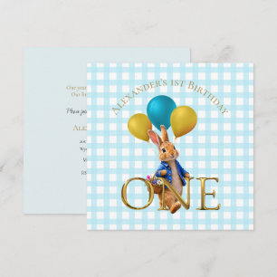 Convite Coelho de primeiro aniversário personalizado passe