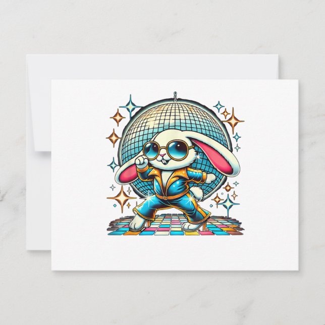 Convite Coelho Estético Disco (Frente)