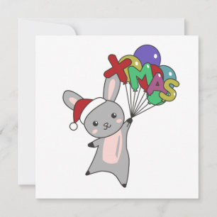 Convite Coelho Feliz Natal Animais de Inverno Coelho