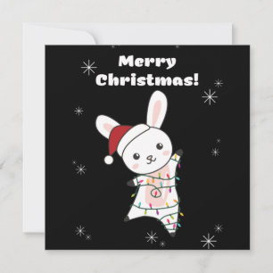 Convite Coelho Feliz Natal Animais de Inverno Coelhos