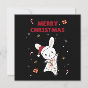 Convite Coelho Feliz Natal Animais de Inverno Coelhos Conv