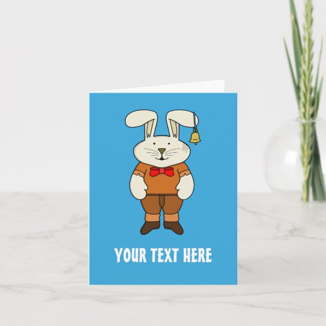 Convite Coelho personalizado com um sino na orelha (Frente)