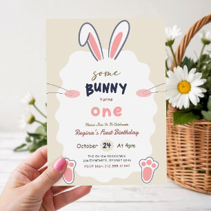 Convite Coelho Some Bunny está fazendo um ano 1º Aniversár