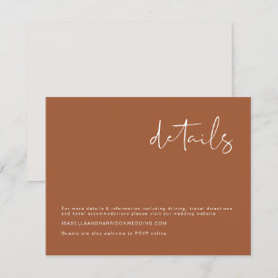 Convite COENTRO - Boho Laranja Queimada Detalhe Minimalist