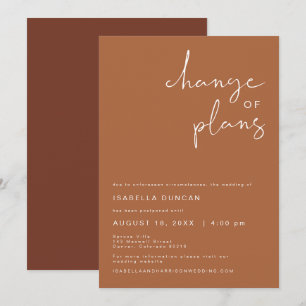 Convite COENTRO Boho Terracotta Casamento Mudança de Plano