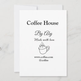 Convite Coffee house made with love add text website socia