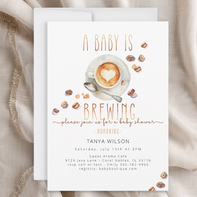 Convite Coffee Theme Baby Shower Invitation Gender Neutral (Coffee Theme Baby Shower Invitation – Neutral)