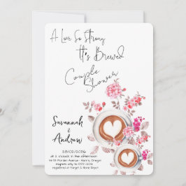 Convite Coffee Themed Couple Shower Invitation