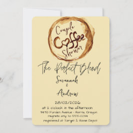Convite Coffee Themed Couple Shower Invitation