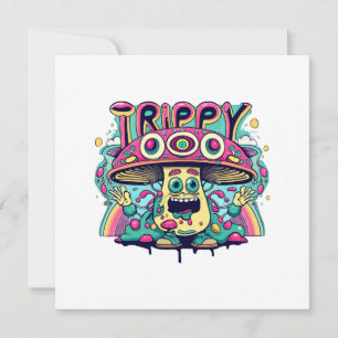 Convite Cogumelo Feliz Alucinógeno