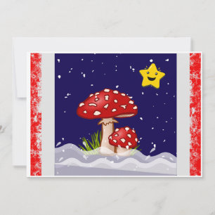 Convite cogumelos de design de Natal