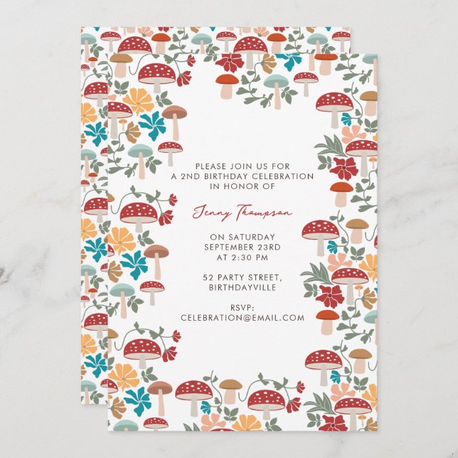 Convite Cogumelos e Meio século flexível (Frente/Verso)