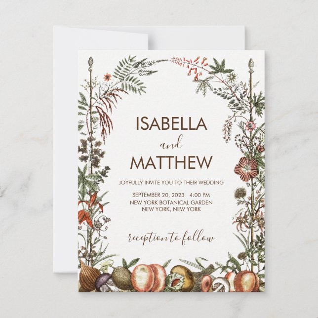 Convite Cogumelos silvestres-silvestres-guincho-bravo-flor (Frente)