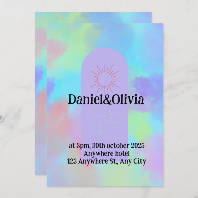 Convite Coisa Profunda Roxo De Febre Suave (Frente/Verso)