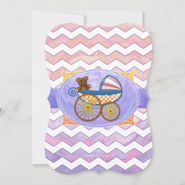 Convite Coisas de bebê rosa e fedorento (Frente)