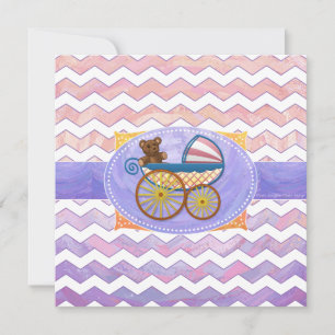 Convite Coisas de bebê rosa e fedorento