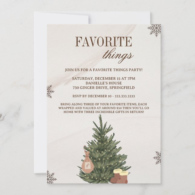 Convite Coisas Favoritas e Festa de Natal com Troca de Pre (Frente)