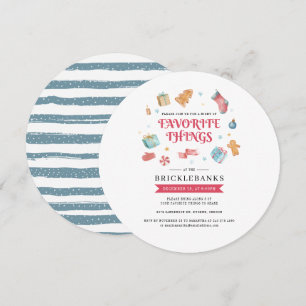 Convite Coisas Favoritas Feriados de Natal Aquarela