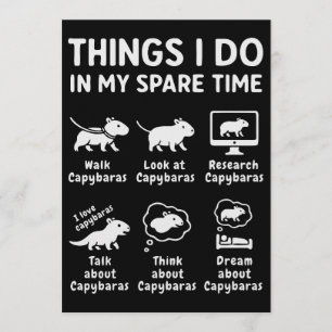 Convite Coisas que faço no meu tempo livre Capivara engraç