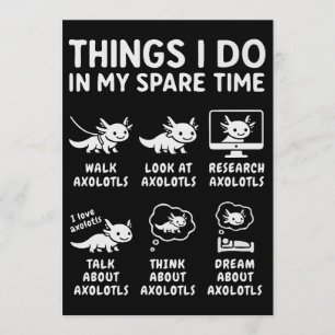 Convite Coisas que Faço no Meu Tempo Livre Hobby Axolotl