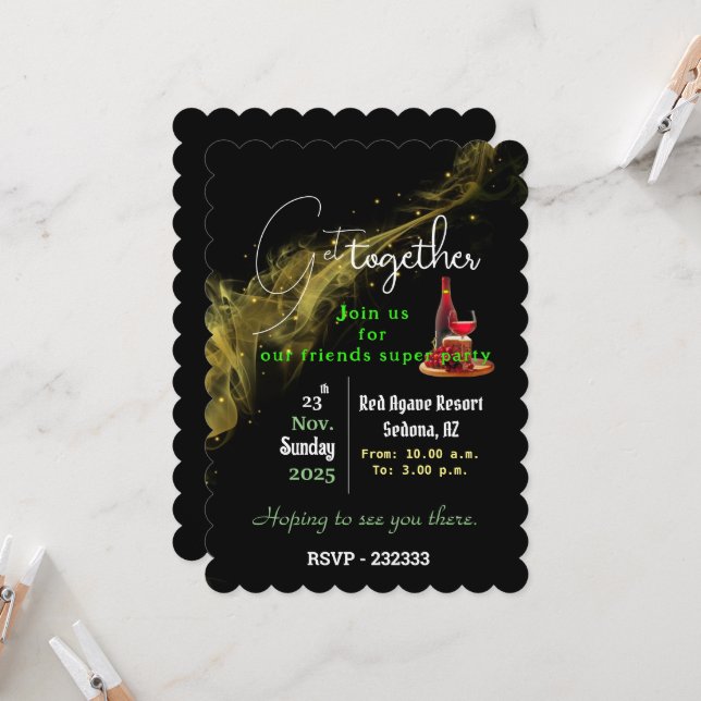 Convite Colaboração de amigos de celebração (Frente/Verso In Situ)