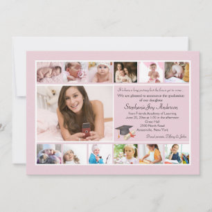 Convite Colagem da graduação de 13 fotos (costume)