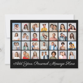 Convite Colagem de 28 fotos Adicione seu próprio cumprimen