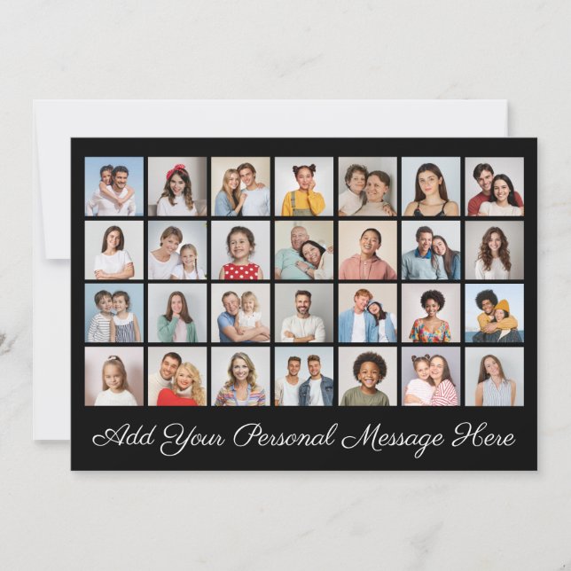 Convite Colagem de 28 Fotos Adicione seu Próprio Recado  (Frente)