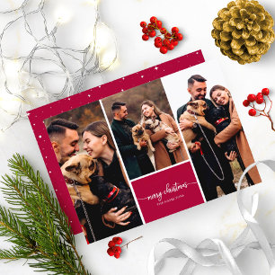 Convite Colagem de 3 Fotos Fonte Elegante Feliz Natal