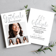 Colagem de 4 Fotos Silver Script Graduate