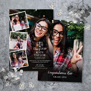 Convite Colagem de 5 fotos para festa de graduação na facu